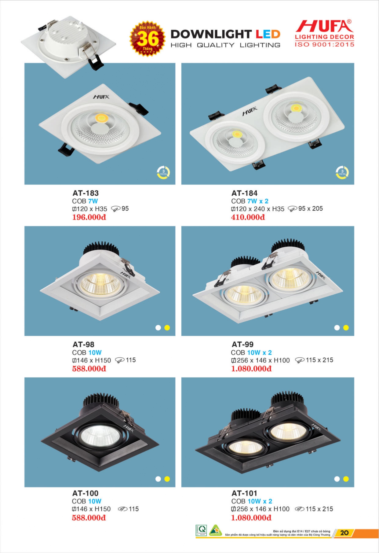 Bảng giá đèn LED HUFA 2026